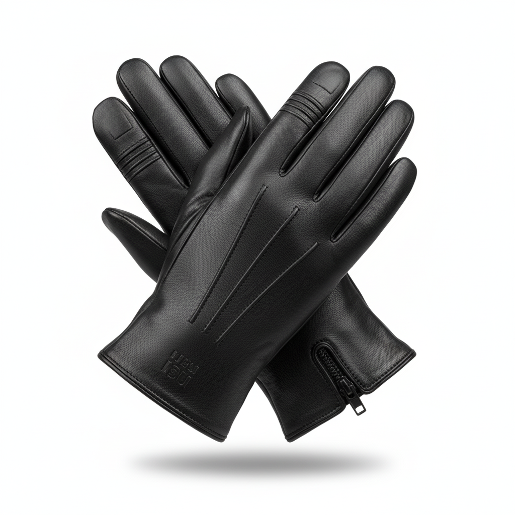 Black Leather Gloves for Men
